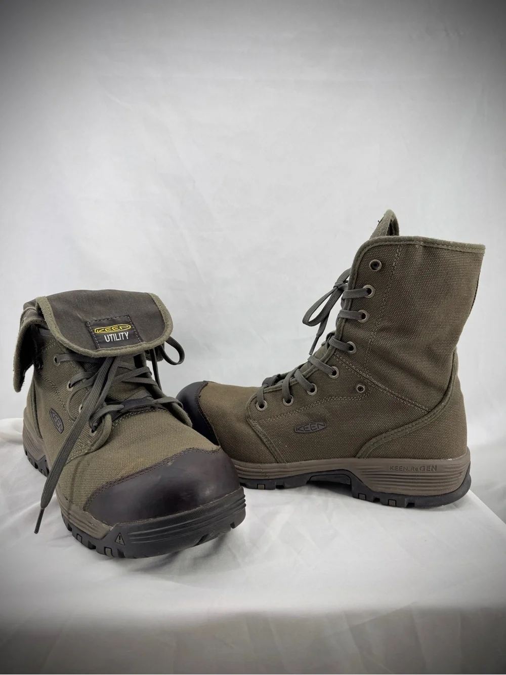 KEEN Utility Roswell Work Boots Military Olive Men’s Size 11EE Composite Toe